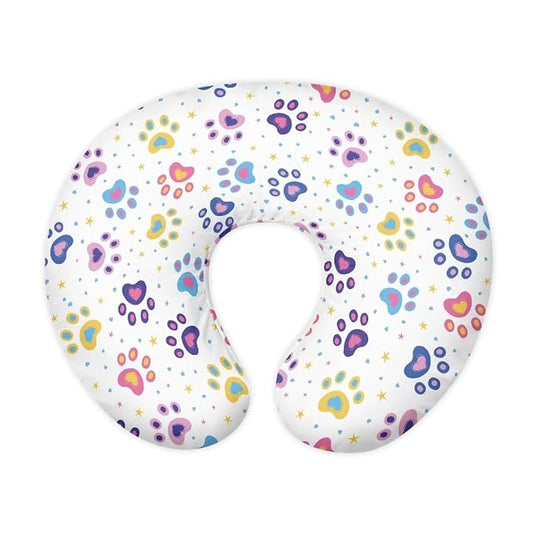 Colorful Dog Paws Nursing Pillow Cover, Premium Quality Soft Breast Feeding Pillow Covers Great for Breastfeeding Moms