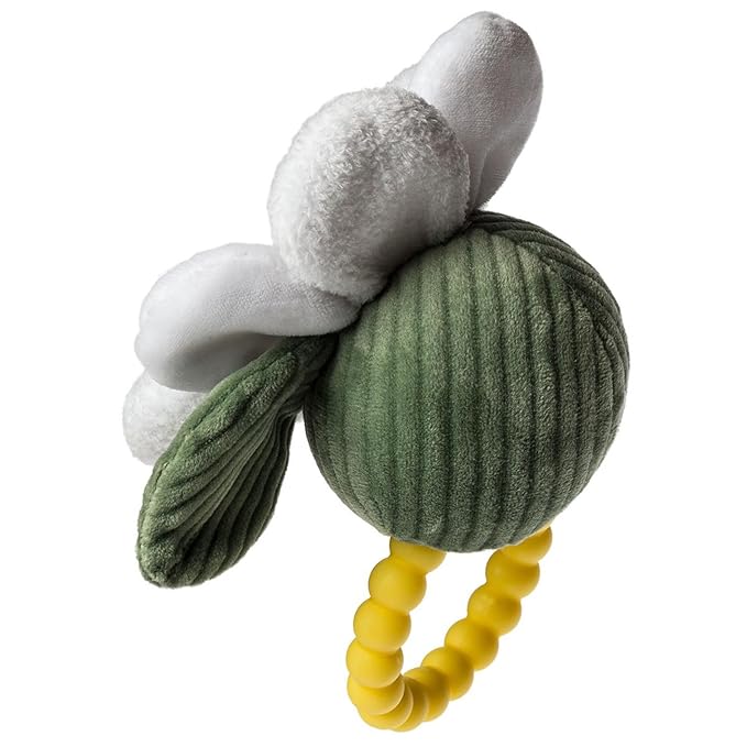 Mary Meyer Sweet Soothie Soft Baby Rattle with Teether Ring, 5-Inches, Daisy