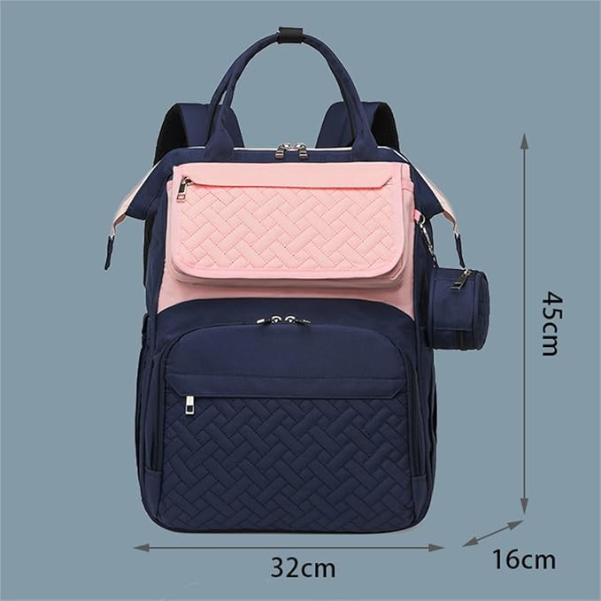 Diaper Bag Backpack with Changing Pad Pacifier Case, Diaper Bag Backpack for Dad and Mom, Maternity Bag Organizer (Blue Gray)