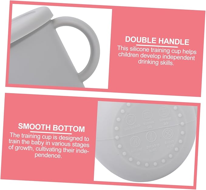 Silicone Straw Training Cup for Drinking Cup with Handles Transition From Bottle to Cup