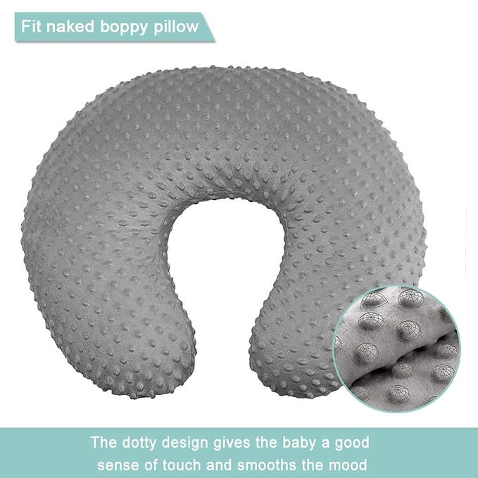 OWLOWLA Nursing Pillow Cover, Breastfeeding Pillow Slipcover Fits Nursing Pillow for Baby Boy Girl(Gray)