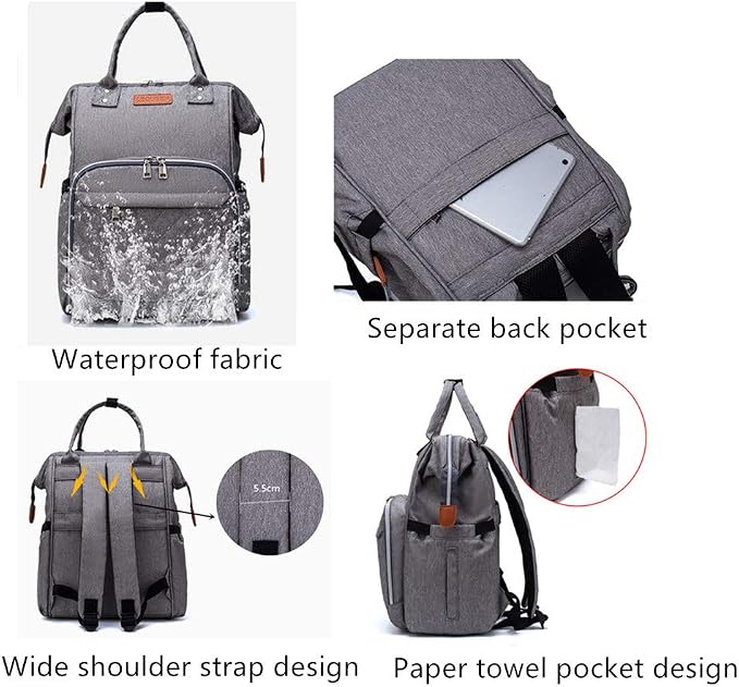 Diaper Bag Backpack for Baby Boy Girl, Multi-Function Diaper Bag for Baby Care,Diaper Bags Essentials for Mom, Dad