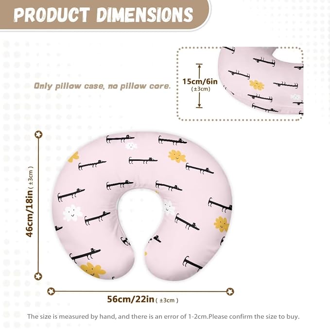 Dachshund Nursing Pillow Cover, Premium Quality Soft Breast Feeding Pillow Covers Great for Breastfeeding Moms