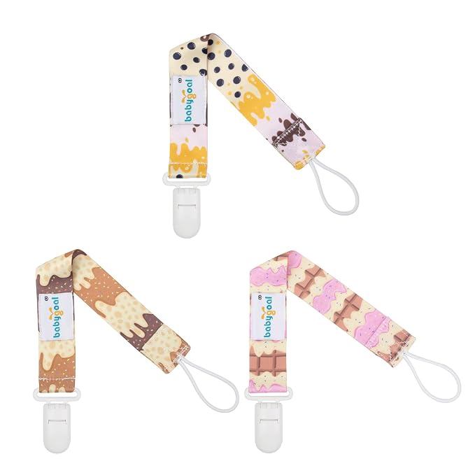 babygoal Pacifier Clips, 6 Pack Binky Paci Holder Leashes Fits for Most Baby Pacifiers and Binkies