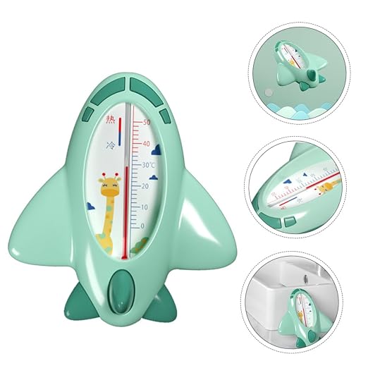 UPKOCH 1pc Water Thermometer for Newborn Bathtub Pool and Tub Thermometer Cartoon Plane Shape Easy to Use and Read