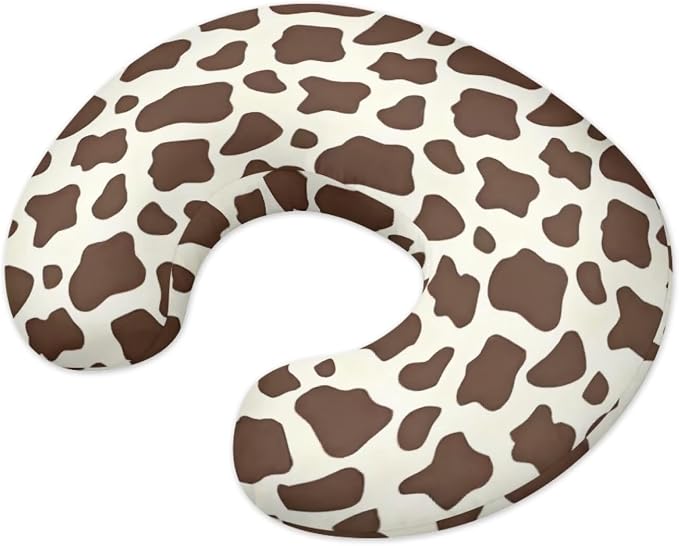 Cow Nursing Pillow and Positioner Detachable Original Breastfeeding Newborn Nursing Pillow Case U-Shaped Head Support Protector Cushion Essentials with Hidden Zipper