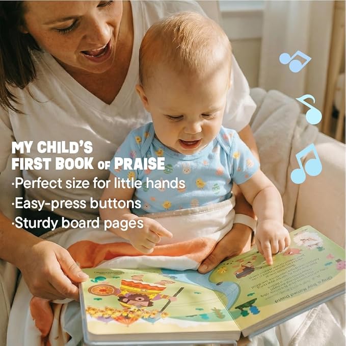 Bible Heroes Christian Sound Books for Kids - 6 Bible Songs for Toddlers ??Christian Gifts for Kids - Baby Bible for Baptism, Christening, Dedication Gifts, Sunday School, Preschool Homeschool