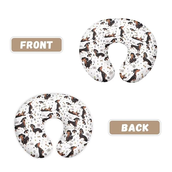 Breastfeeding Pillow Slipcover for Baby Boys & Girls, Puppy Print Nursing Pillow Case for Newborn, Soft Fabric Fits Snug On Infant