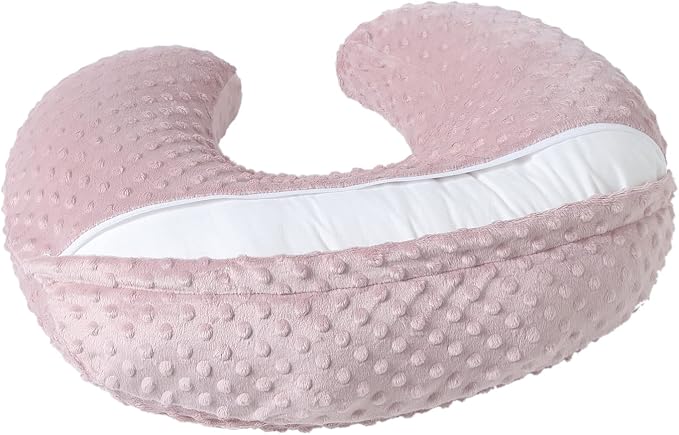 Baby Nursing Pillow and Body Positioner with Premium Slipcover for Breastfeeding for Baby Boys and Girls, Feeding Pillow with Breathable Comfortable Pillowcase (Sepia Rose)