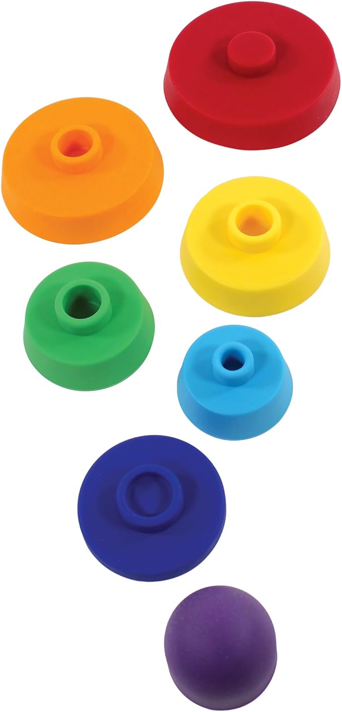 Hudson Baby Silicone Stacking Toy, Rainbow, One Size