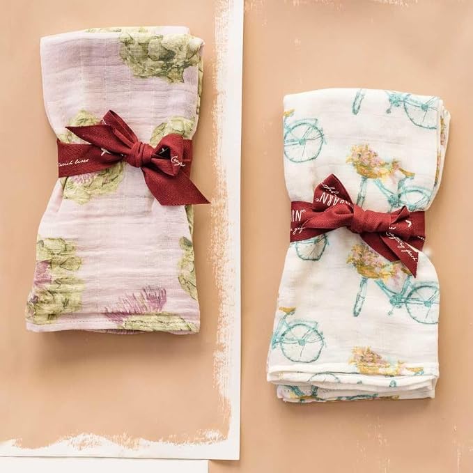 Milkbarn Baby Muslin Burp Cloths for Boys & Girls - Extra Large Washcloths 23" x 23", Pack of 2 - Soft & Absorbent 100% GOTS-Certified Organic Cotton - Burping Cloths for Babies (Duck)