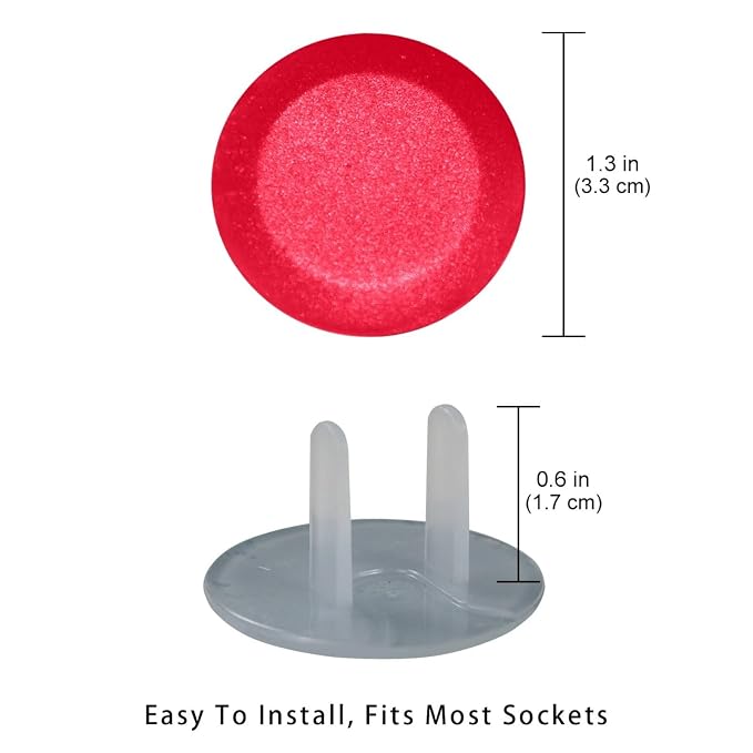 Outlet Covers, Child Safe, Easy Install, Pure Red Color
