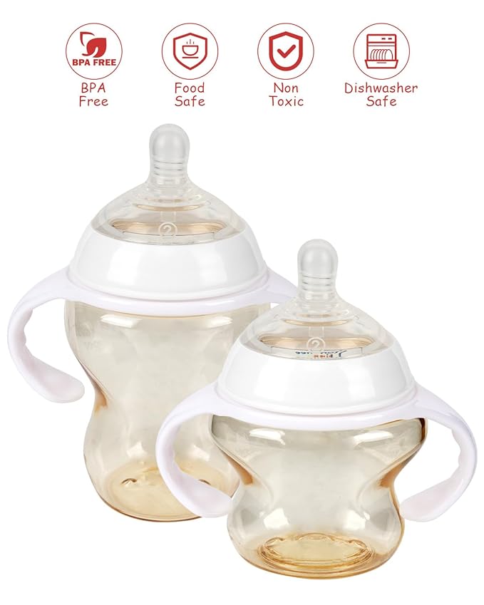 Baby Bottle Handles for Tommee Natural Start 5 & 9oz Baby Bottle, Bottle Holder for Newborn,Leak-Proof Design, 4 Count