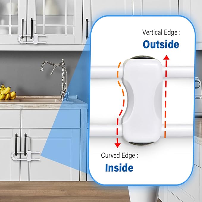 Baby Proofing Cabinets,Cabinet Locks for Babies,U-Shaped Child Locks for Cabinets, Child Proof Cabinet Latches,Child Safety Cabinet Locks with Adjustable by SPISPI (Pack of 6)