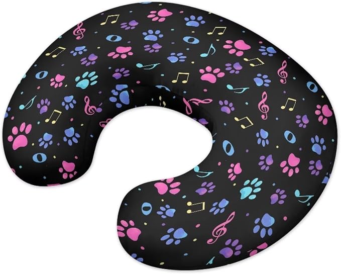 Dog Paw Music Notes Cookie Nursing Pillow Detachable Newborn Original Breastfeeding Slipcover Case Removable Head Support Protector Cushion Essential Easy to Use