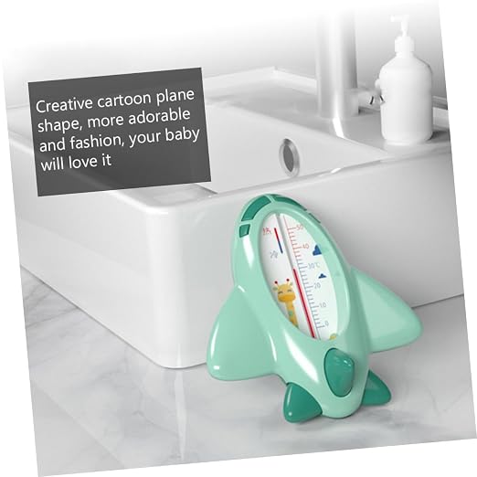 UPKOCH 1pc Water Thermometer for Newborn Bathtub Pool and Tub Thermometer Cartoon Plane Shape Easy to Use and Read