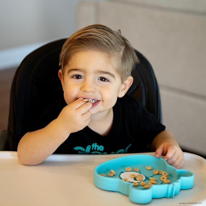 Care Bears Wish Bear Silicone Suction Plate BPA-Free Food-Grade Silicone Baby Plate | Strong Suction for Babies & Toddlers | Dishwasher Safe | Baby-Led Weaning