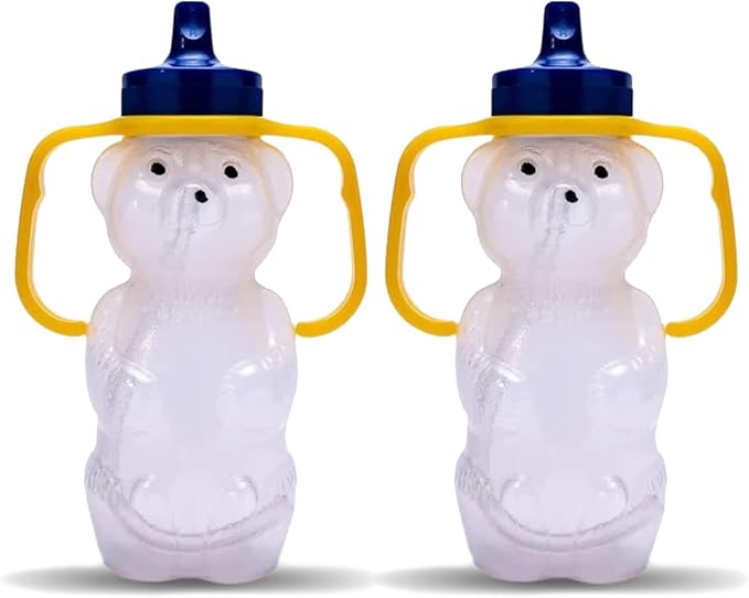 TalkTools Honey Bear Straw Cup with Handle, 7oz ??Soft Straw Trainer for Babies & Toddlers 4+ Months ??Easy-Grip, Dishwasher Safe (2pack)