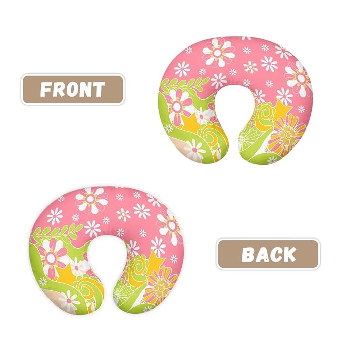 Baby Nursing Pillow Cover, Cartoon Daisy Breastfeeding Pillow Cover Boys Girls Nursing Pillow Case for Newborn, Soft Fabric Fits Snug On Infant