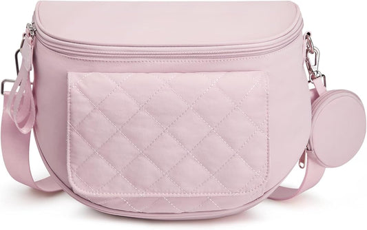 G4Free Small Diaper Bag with Portable Changing Pad Nylon Crossbody Purse Bum Bags with Wipe Pocket Women