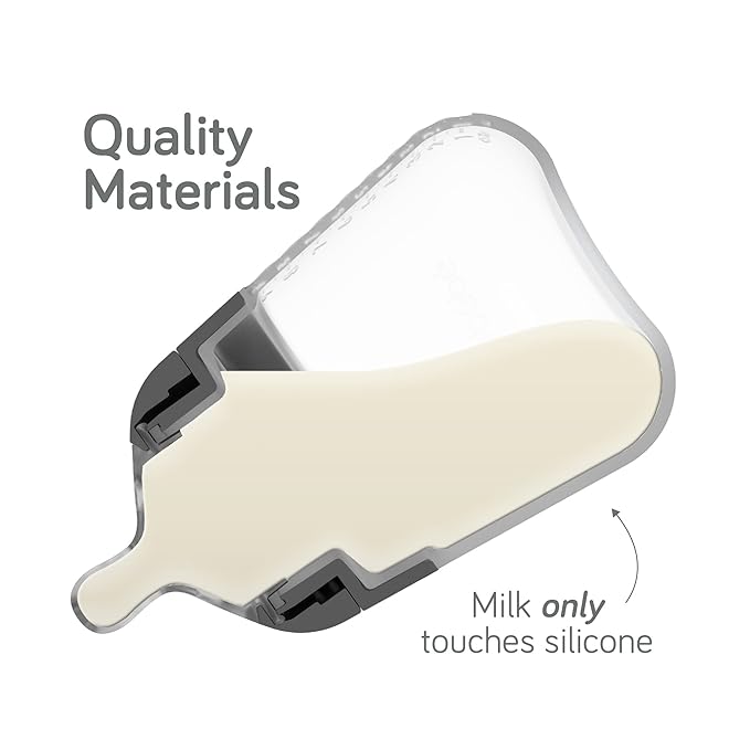 Nanobebe Flexy Silicone Baby Bottle, Anti-Colic, Natural Feel, Non-Collapsing Nipple, Non-Tip Stable Base, Easy to Clean 2-Pack, White, 5 oz