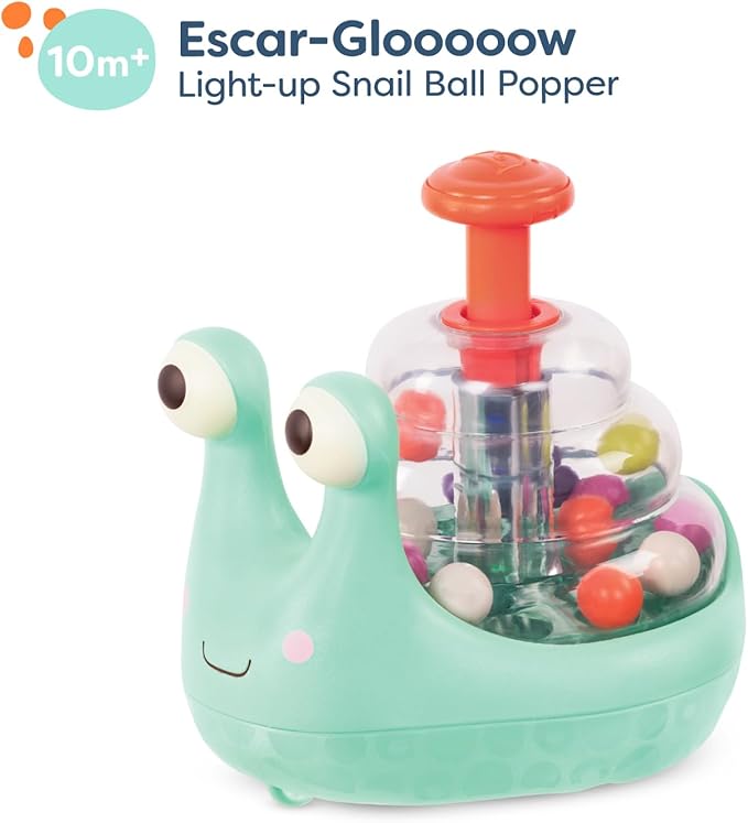 B. toys ??Light Up Snail Ball PopperBaby Toy with Glowing Effects & Easy??Grip Handle ??Interactive Educational Toy for Motor Skills Development ??Colorful Baby Toys for 10+ Months