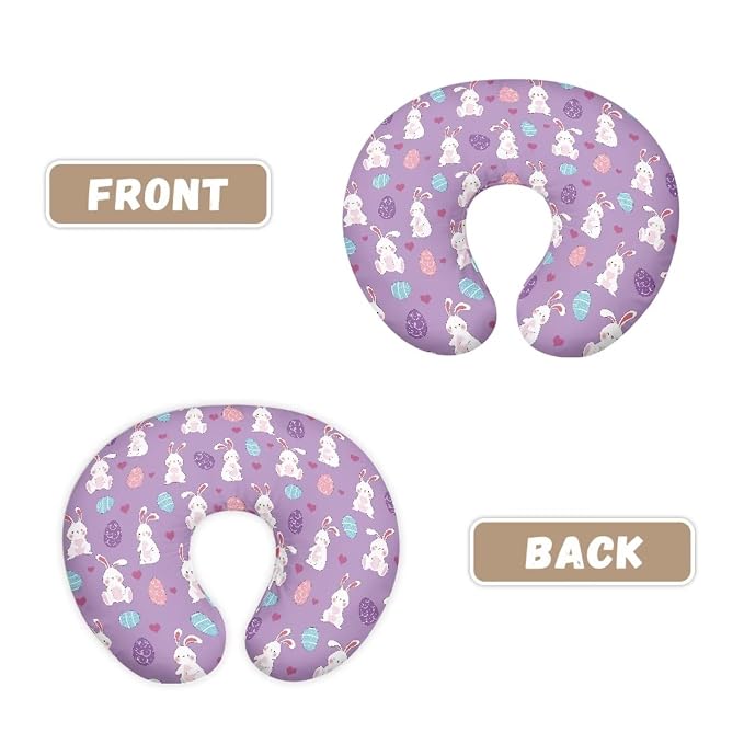 Colorful Turkey Egg Nursing Pillow Cover Girl Nursing Covers for Breastfeeding Slipcover Washable Toddler Pillow Case Cover,Cute Rabbit Print Easter Gift
