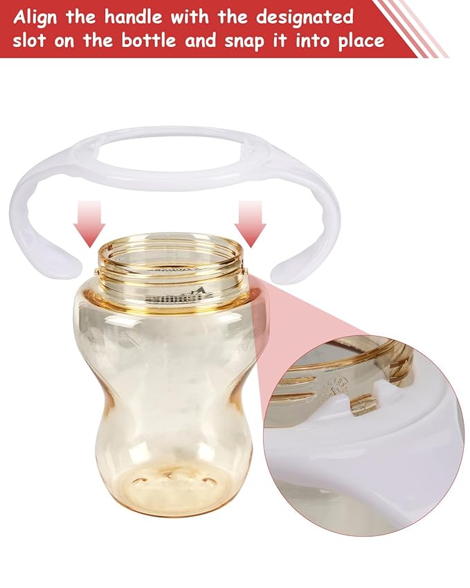 Baby Bottle Handles for Tommee Natural Start 5 & 9oz Baby Bottle, Bottle Holder for Newborn,Leak-Proof Design, 4 Count