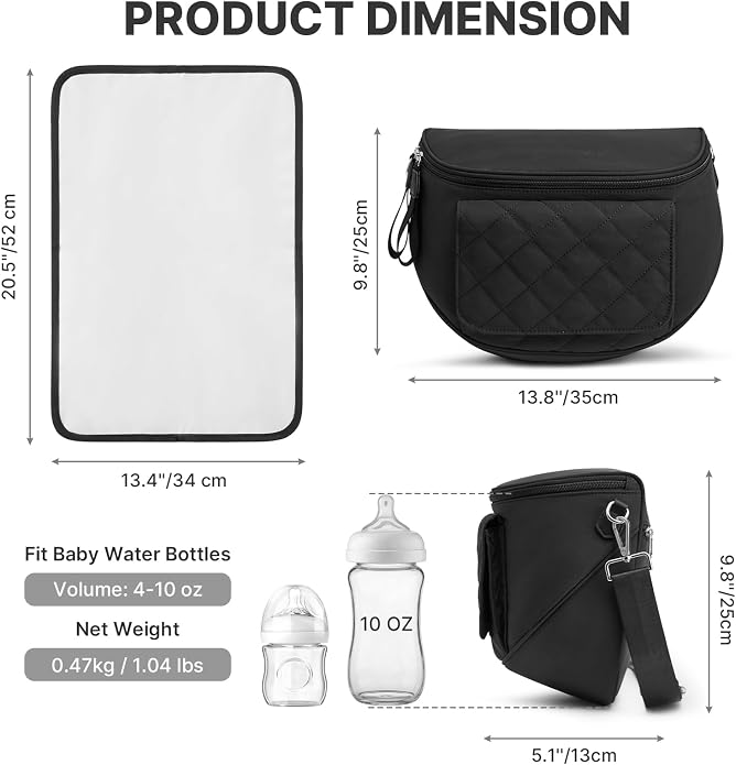 G4Free Small Diaper Bag with Portable Changing Pad Nylon Crossbody Purse Bum Bags with Wipe Pocket Women