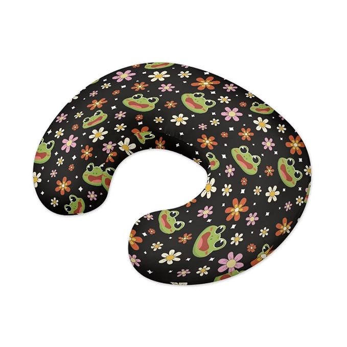 Frog Flower Nursing Pillow Covers for Breastfeeding Pillow, Cozy Nursing Slipcover Breastfeeding Pillow Covers for Breastfeeding Mom