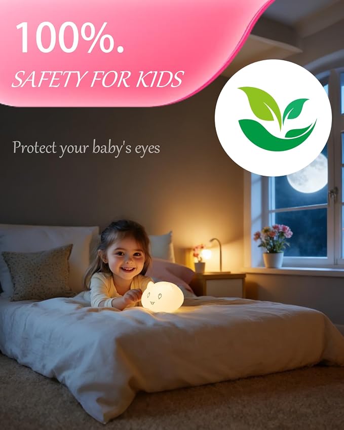 Capybara Night Light for Kids, Cute Animal Silicone Touch Lamp with Bluetooth Speaker, APP Control RGB Color Changing, Timer & Alarm Clock, Rechargeable Nursery Nightlight for Baby Girls Boys Bedroom