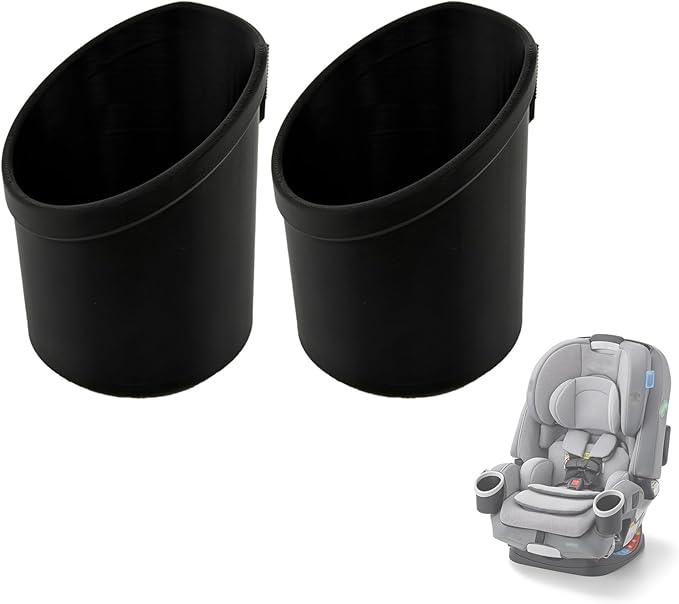 2pcs Cup Holder Replacement Compatible with Graco 4Ever DLX Car Seats, Holds Kids Bottles up to 77.5mm, Seat Replacement Parts for Graco Car（Black）