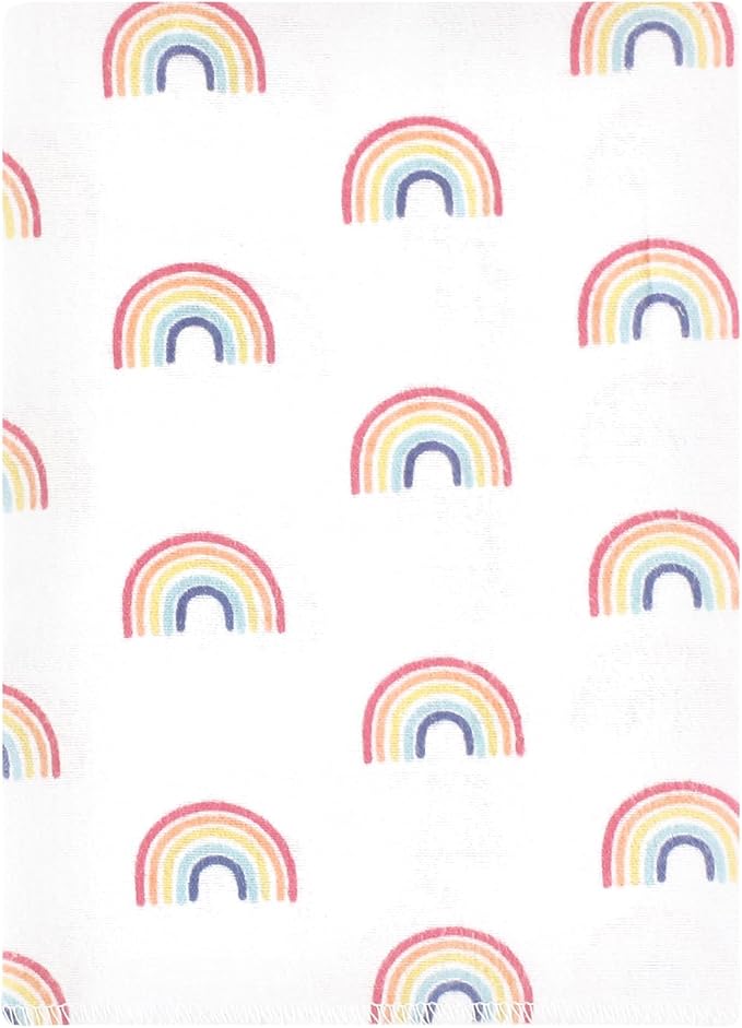 Hudson Baby Unisex Baby Cotton Flannel Burp Cloths Bundle, Creative Rainbow, One Size