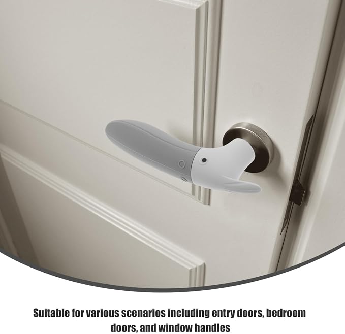 Child Proof Door Handle Covers 2 Pack Silicone Anti-Collision Sleeve Door Knob Protective Pads for Entry Bedroom Doors Wall Protection