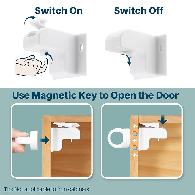 Inaya Complete 50pc Deluxe Baby Proofing Kit & Magnetic Cabinet Locks Baby Proofing (20 Locks & 2 Keys)