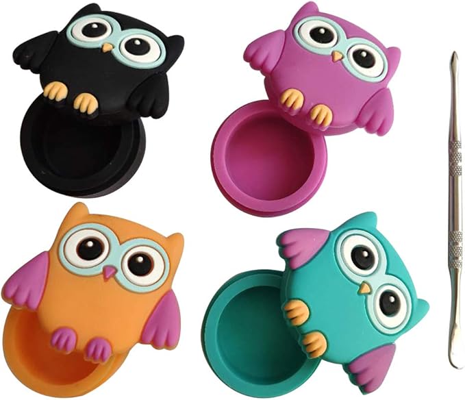 Owl Design 12ml Silicone Container Jars Storage 6pcs