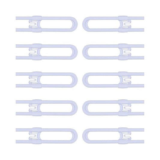 Sliding Cabinet Child Safety Locks - OKEFAN Baby Proofing Cabinet Lock Cupboard Latches for Kids on Closet Door Knobs Handles Pulls No Drill (10, White)
