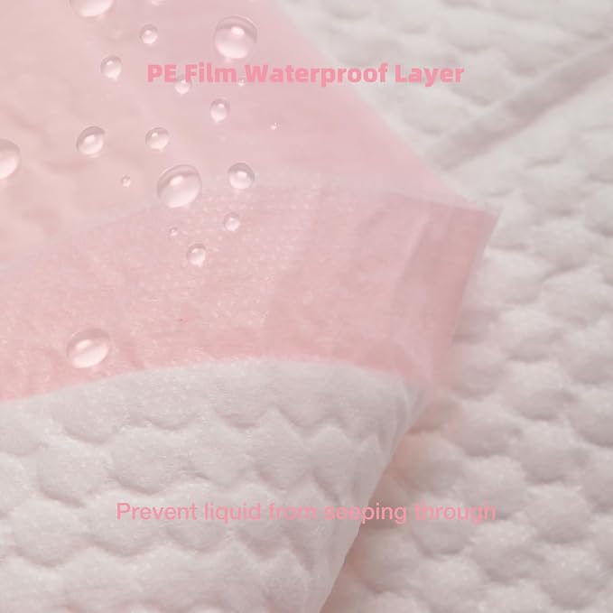 Disposable Changing Pad for Baby, 20 Pack Portable Diaper Changing Pad Liner Baby Changing Pad Waterproof Underpads (Pink, 13x18 Inch)