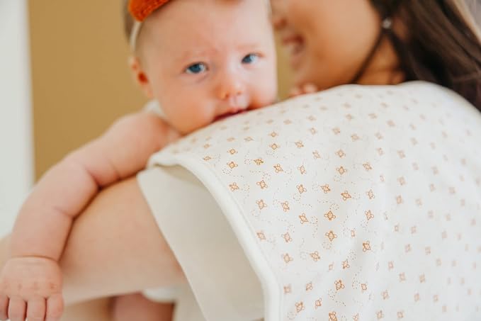 Copper Pearl Premium Baby Burp Cloths - 3-Pack Large Cotton Burp Cloths, Extra Soft Spit Up Rags with 3 Absorbent Layers, Perfect for Baby Boy and Baby Girl Gifts