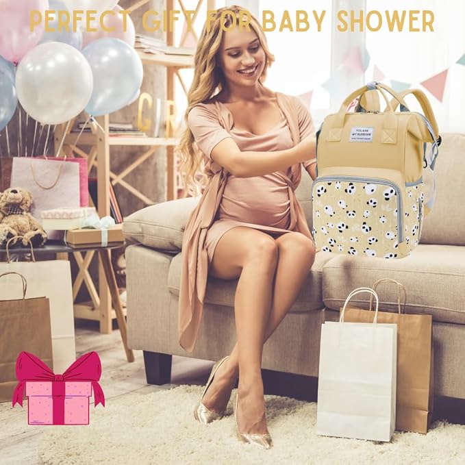 Small Diaper Bag Backpack - Pañaleras para Bebe - Toddler Diaper Bag, New Born Baby Essentials Must Haves, Cute Diaper Bag with Insulated Pockets & Stroller Straps. Yellow