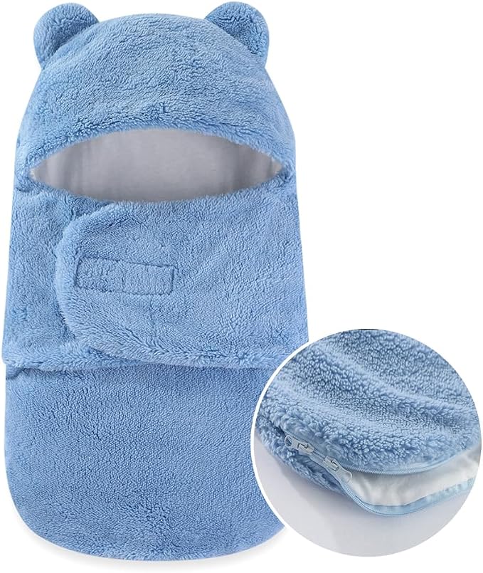 AiWMGL Baby Winter Fleece Swaddle Blanket 0-3 Months Boys Girls Warm Adjustable Newborn Swaddling Wrap Soft Plush Sleeping Sacks