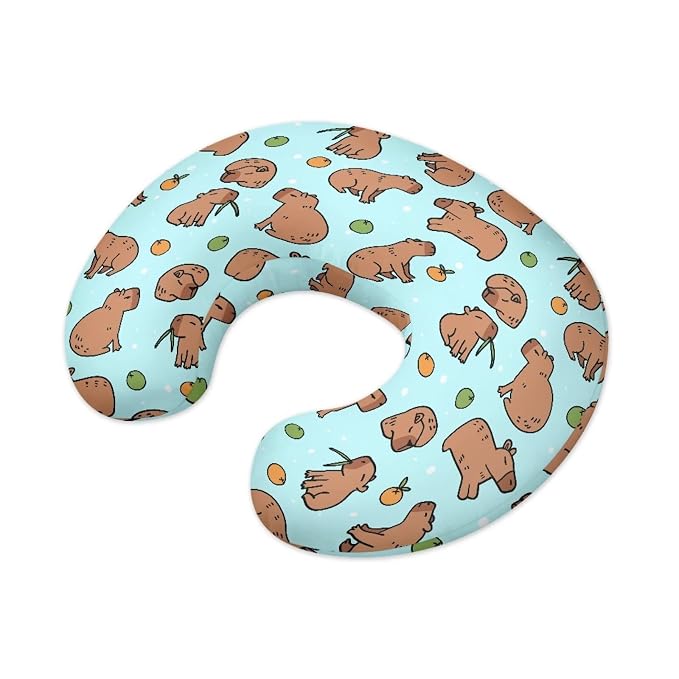 Colored Orange and Capybara Breastfeeding Pillows Ultra Soft Newborn Feeding Pillow Cover Stain Resistant and Scratch Resistant