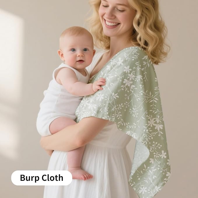 Muslin Swaddle Blankets for Newborns,2 Pack Baby Boys Girls Receiving Blankets Large 43X47 Inches Muslin Burp Cloths,Breathable Soft Swaddle Wrap Baby Essentials(Flower)