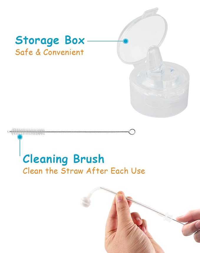 Sippy Cup Soft Conversion Kit for Philips Avent Natural Baby Bottle, Toddler Transition Kit with Silicone Sippy Spout Nipple, Weighted Straw, Bottle Handle, Cleaning Brush, 6-Pack