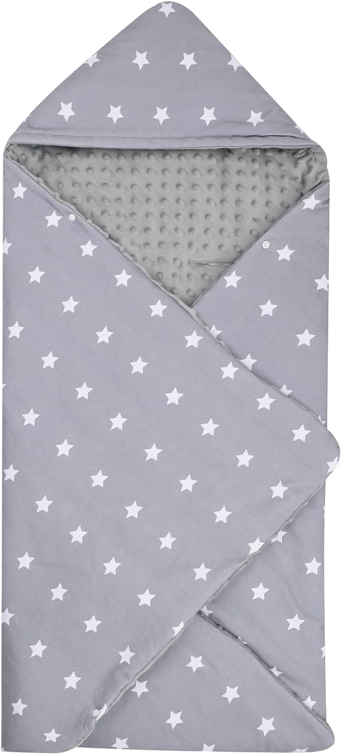 Bebamour Winter Car Seat Cover and Baby Swaddle Blanket - Newborn Wrap for Girls Boys, Warm Winter