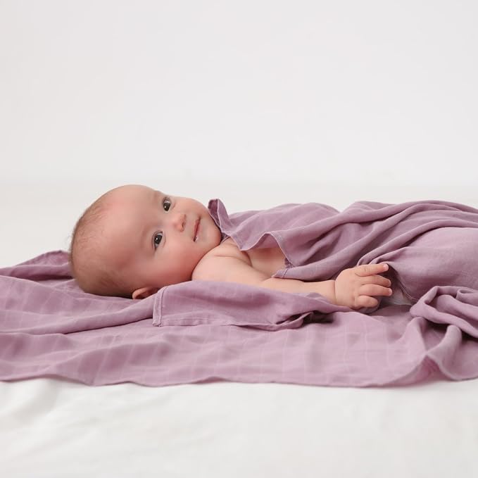 Insular Muslin Swaddle Blanket (Red&Purple&Pink Tree&Floral)