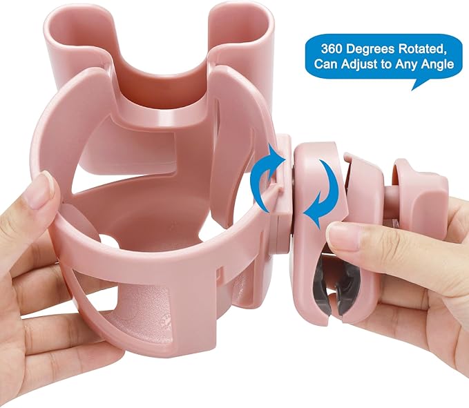 Accmor Universal Cup Holder, Stroller Cup Holder with Phone Holder, 360° Rotatable Large Caliber Designed Bottle Holder for Stroller, Bike, Wheelchair, Walker, Scooter