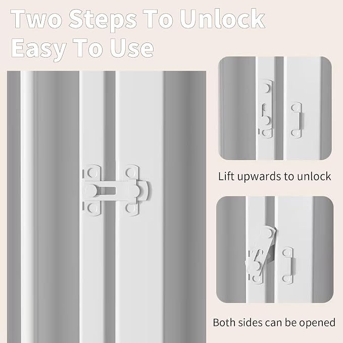 Rgqphantom 71 inch Extra Tall Pet Gate，29.92"-43" Extra Wide Pressure Mounted Walk Through Swing Safety Cat Gates for Stairs, Doorways, Kitchen(71 * 43inch)