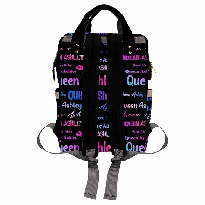 InterestPrint Personalized Nappy Bag with Name, Custom Colorful Gradient Monogram Diaper Bag Customized Nursing Bags Shoulder Bag Backpack Casual Daypack Bag for Mom Sister Shopping Present