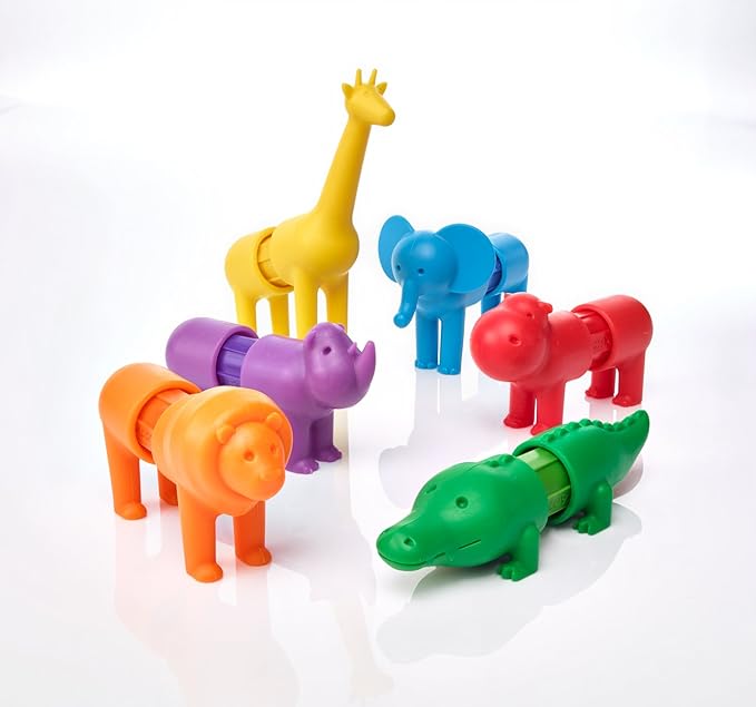 SmartMax My First Safari Animals STEM Magnetic Discovery Building Set with Soft Animals for Ages 1-5
